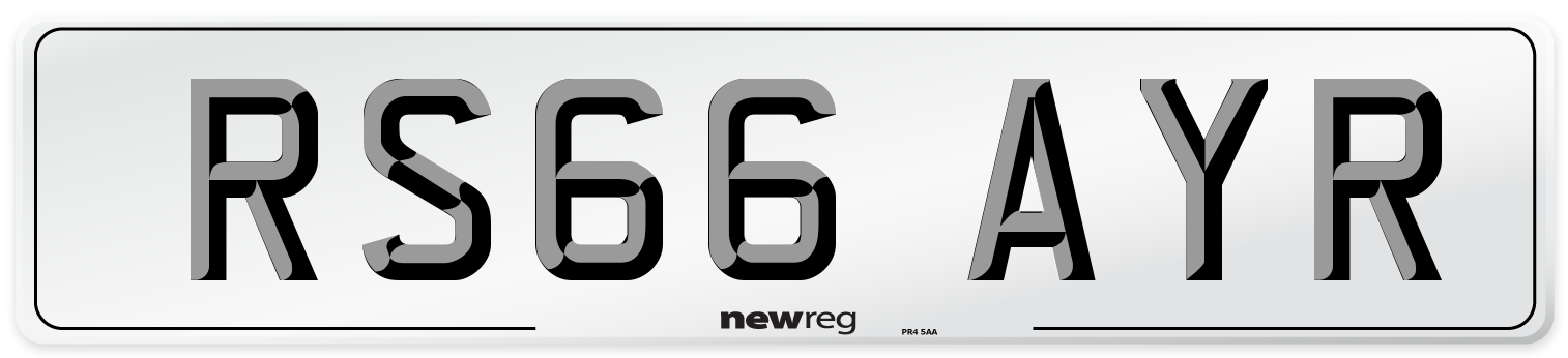RS66 AYR Number Plate from New Reg